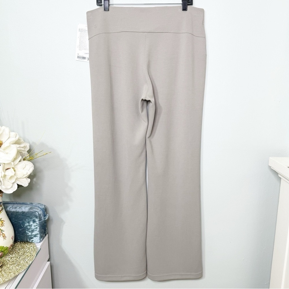 Lululemon Brushed Softstreme Ribbed Zip Flared Athletic Pants Riverstone 14 NWT - Picture 6 of 11